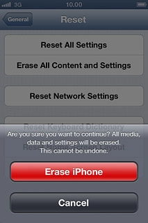 Press Erase iPhone to confirm.
