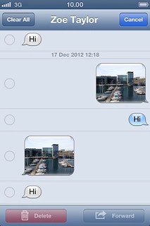 Press the required text message to tick it.