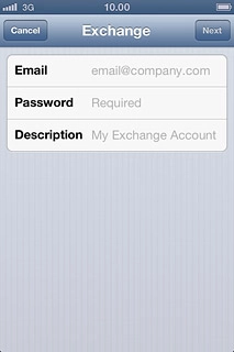 Press Email and key in your email address.