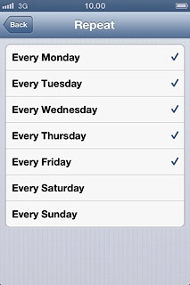 When a day is ticked (V), it's selected.