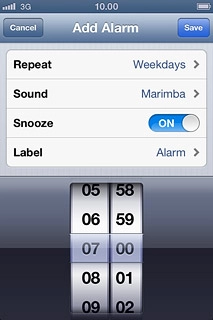 Press the indicator next to Snooze.Depending on the current setting, the function is turned on or off.