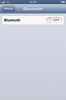 Press the indicator next to Bluetooth.Depending on the current setting, the function is turned on or off.