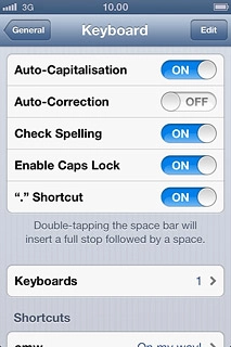 Press the indicator next to Auto-Correction to turn on word suggestion.