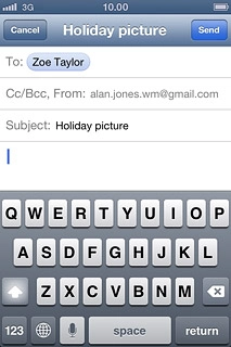 Press the text input field and write the required text.