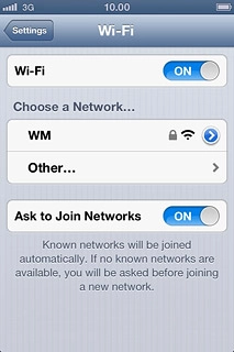 A list of Wi-Fi networks within range is displayed.Press the required Wi-Fi network.