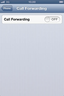Press the indicator next to Call Forwarding to turn on the function.