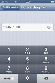 Key in the required phone number and press Call Forwarding.