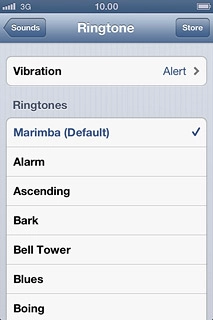 Once you've found a ring tone you like, press Sounds.