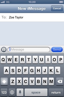 Press the text input field and write the required text.