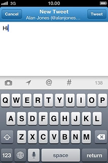 Write the required text and press Tweet.
