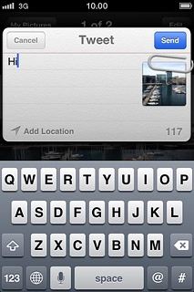 If this is the first time you use the function:Follow the instructions on the display to install the application and log on.Key in the required text and press Send.