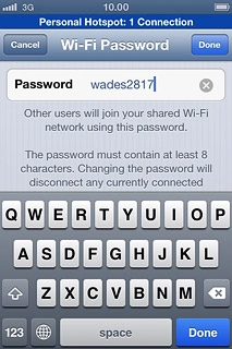 Key in the required password and press Done.