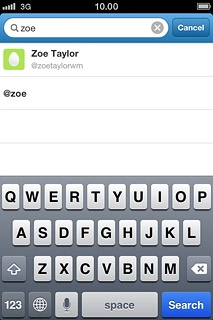 Press the required Twitter contact.