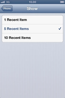 Press the required setting.
