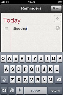Key in the required text and press Done.