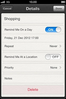 Press Done to return to the list of reminders.