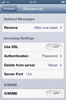 Press the name of the email account you've just set up.