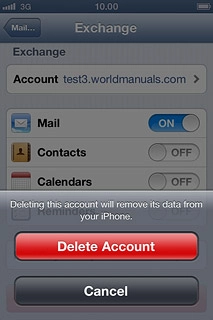 Press Delete Account to confirm.