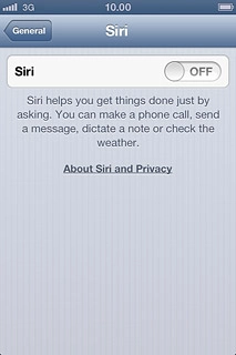 Press the indicator next to Siri to turn on the function.