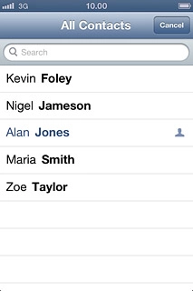 Press the required contact.