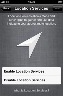 Press Enable Location Services or Disable Location Services.