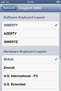 Press QWERTY below Software Keyboard Layout.