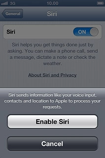Press Enable Siri.