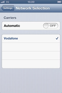 Press the indicator next to Automatic to turn on automatic network selection.