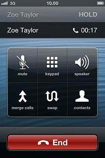 Make sure the call you want to end is active.Press End.The active call is ended and the call on hold is automatically activated.