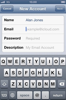 Press Email and key in your email address.