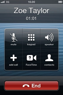 Press End to end the call.