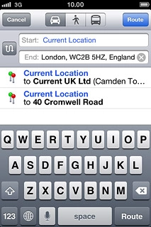 Press the required mode of transportation.