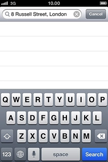 Key in the required destination and press Search.