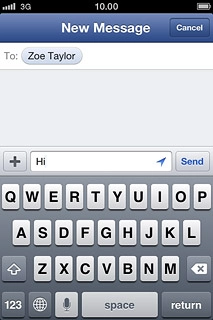 Write the required text and press Send.