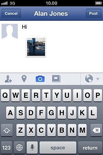 Write the required text and press Post.