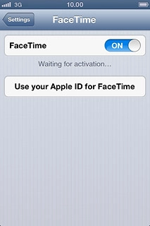 If you've not yet logged on with your Apple ID:Press Use your Apple ID for FaceTime.