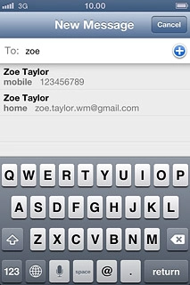 Key in the first letters of the required contact.Matching contacts are displayed.Press the required contact.