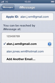 Press Messages to go back to the settings.