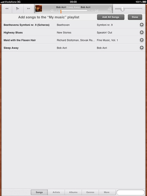 Press the required audio files to select them.