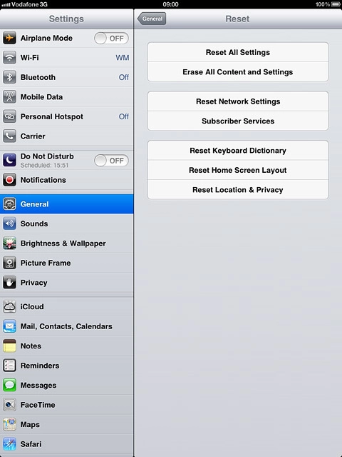 Press Reset All Settings.