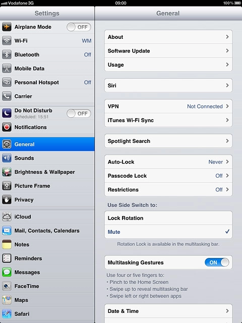 Press the indicator next to Airplane Mode.Depending on the current setting, the function is turned on or off.