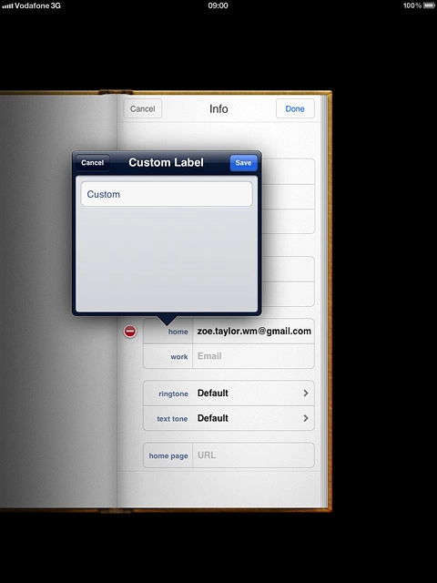 Key in the required text and press Save.