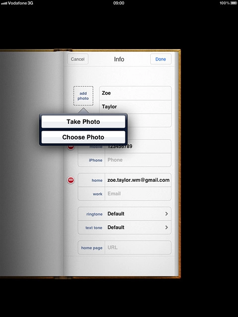 To use a saved picture:Press Choose Photo.