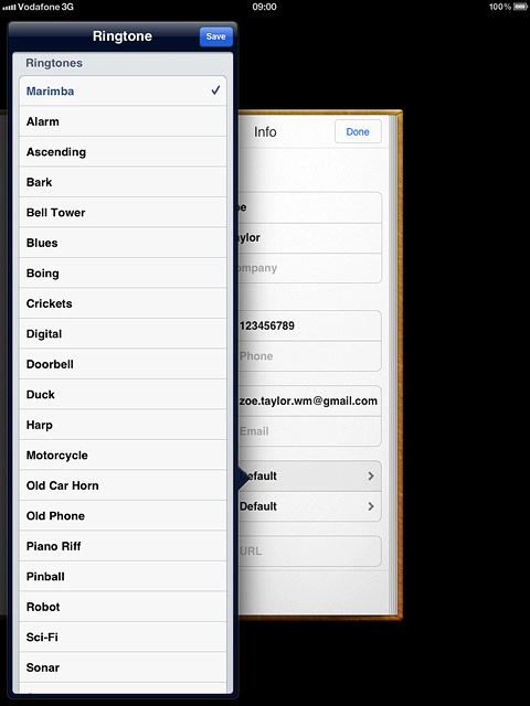 Once you've found a ring tone you like, press Save.