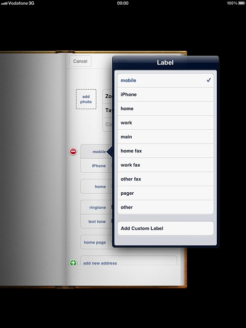 If you select Add Custom Label: