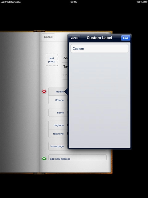 Key in the required text and press Save.
