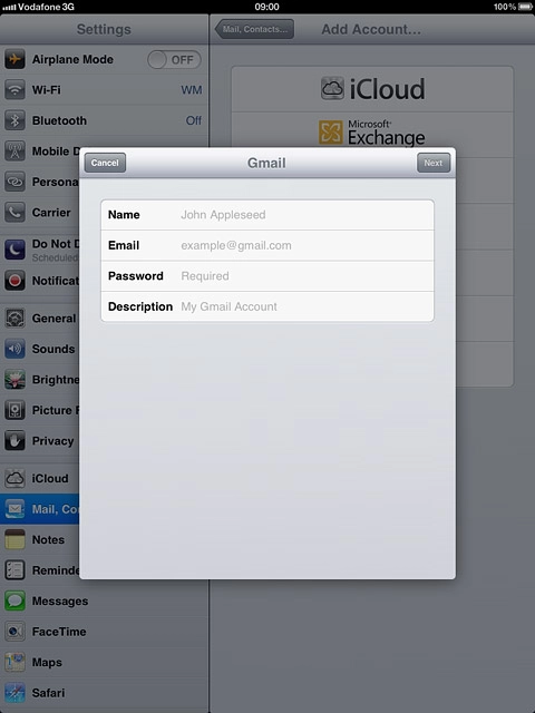 Press Password and key in the password for your email account at your email provider.