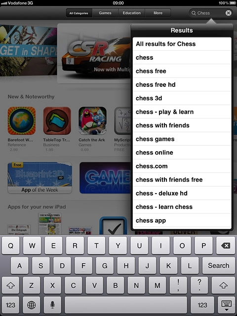 Key in the name of the required app and press Search.