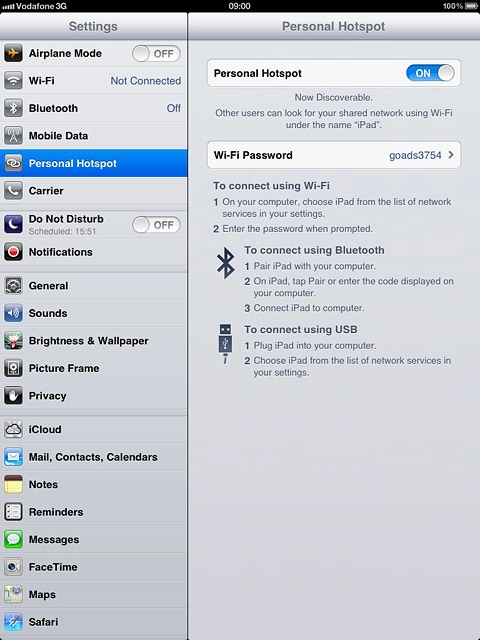 Press Wi-Fi Password.