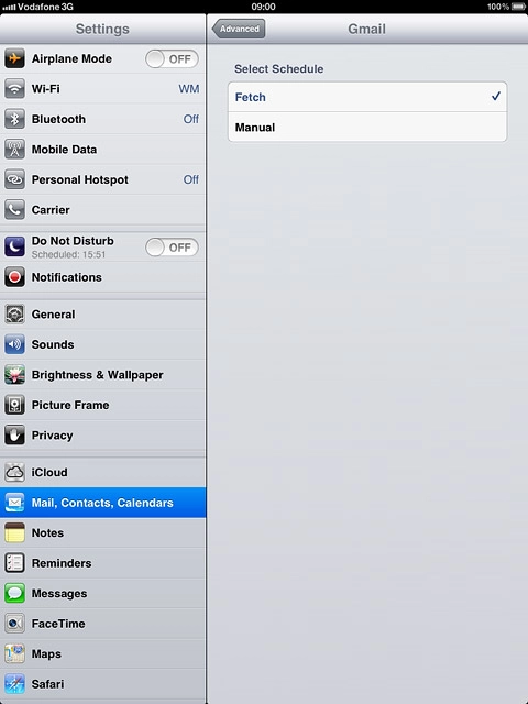 Press Fetch or Manual.